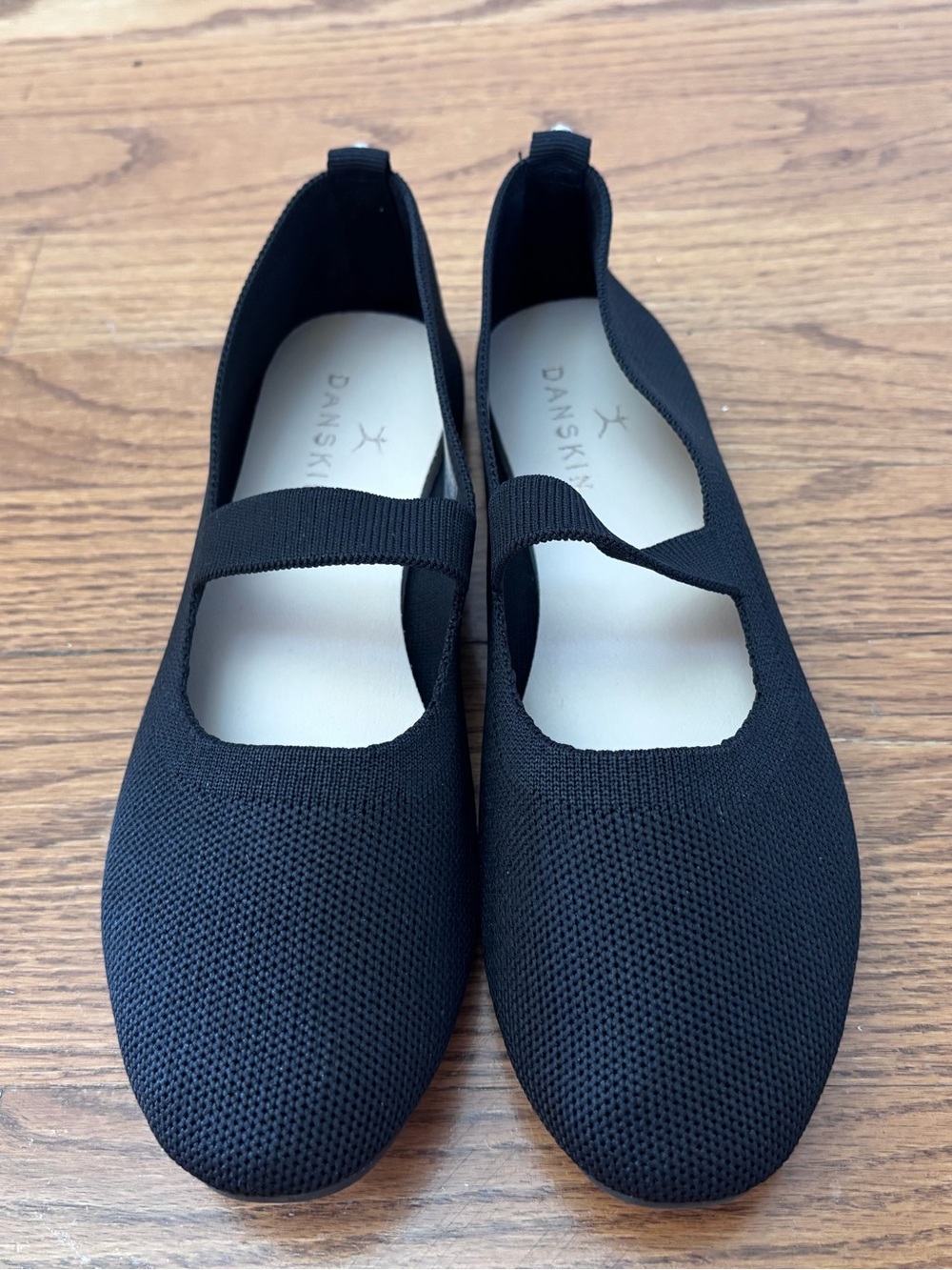 Danskin Black Knit Mary Jane Flats with Strap